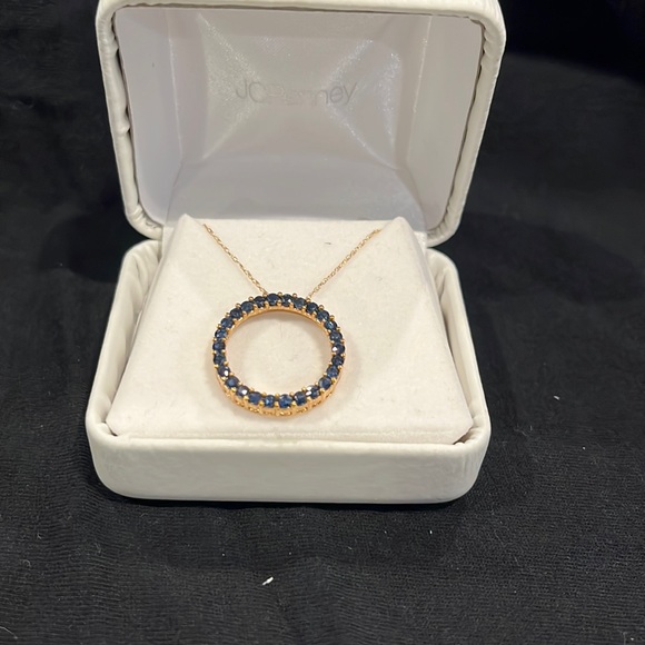 Jewelry 1k Gold 18in Long Sapphire Circle Necklace Jcpenny Poshmark